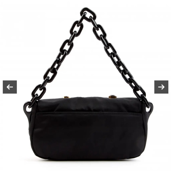 Prada black nylon Whip Pietre jewel gem shoulder bag with buckle - Picture 3 of 14